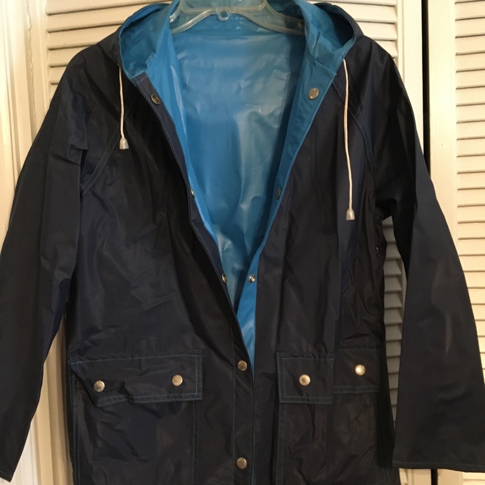 Vinyl rain jacket
